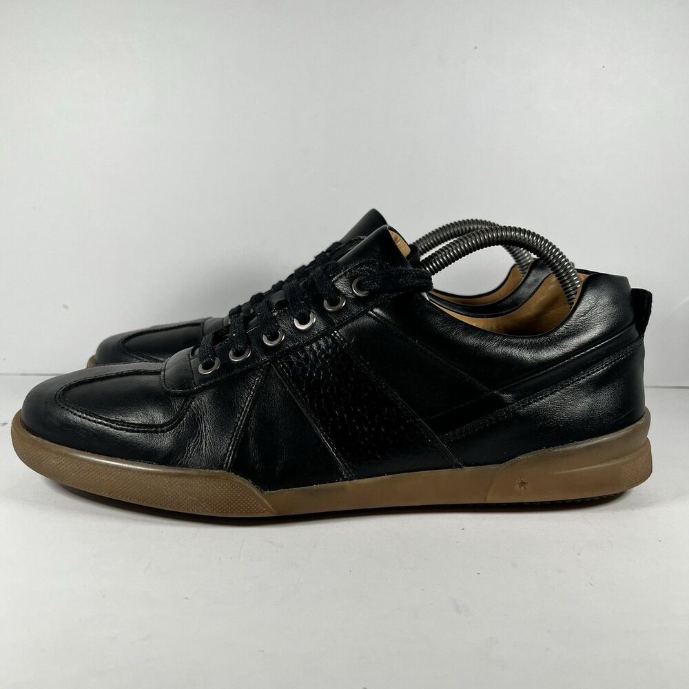 George Brown BILT Low Black Leather Lace Up Shoes Gum Sole Portugal Men's 9 - Picture 3 of 8
